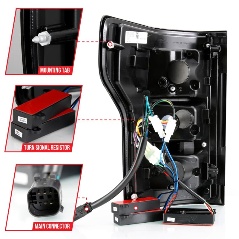 ANZO LED Tail Light Assembly for Chevy C6 Clear Lens Chrome Housing Pair - Image 5