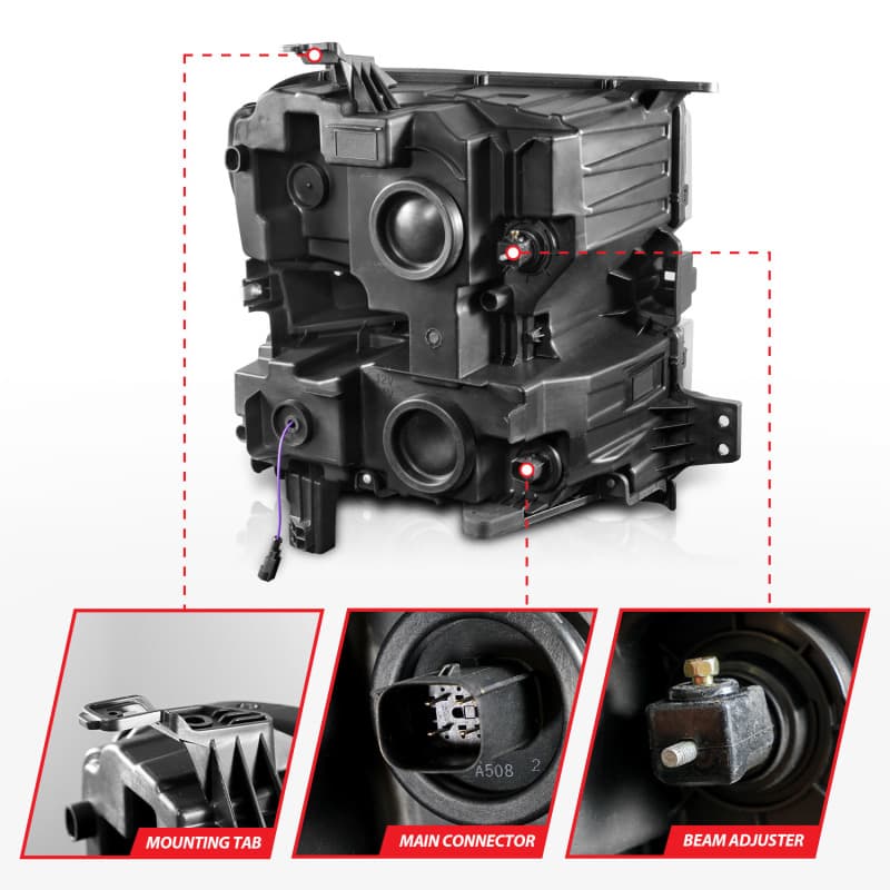 ANZO LED Projector Headlights for Chevy C6 111566-L - Image 5