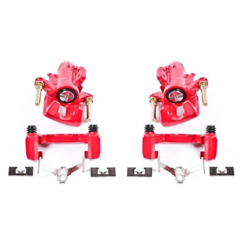 PowerStop Brake Calipers Pair Powder Coated Red Durable High-Temp Finish