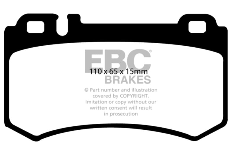 EBC Yellowstuff Brake Pad Set for Street and Track Driving Aramid Fiber Compound