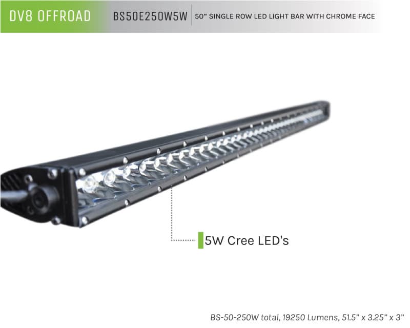 DV8 Offroad SL8 50" LED Light Bar 250W Spot/Flood Combo IP68 Rated - Image 4