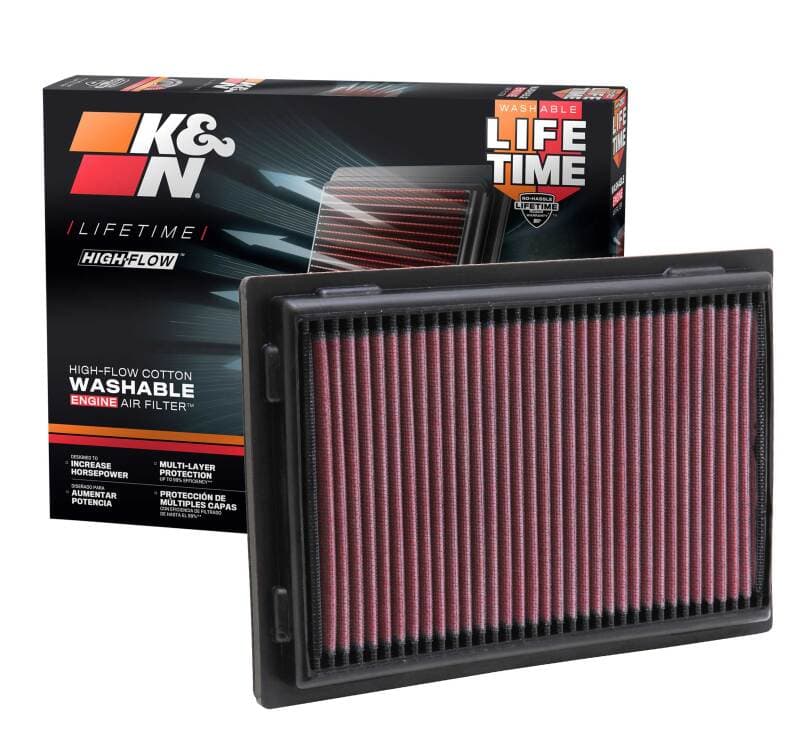 K&N Engineering Drop-In High-Flow Air Filter 33-2381 Reusable Washable - Image 5