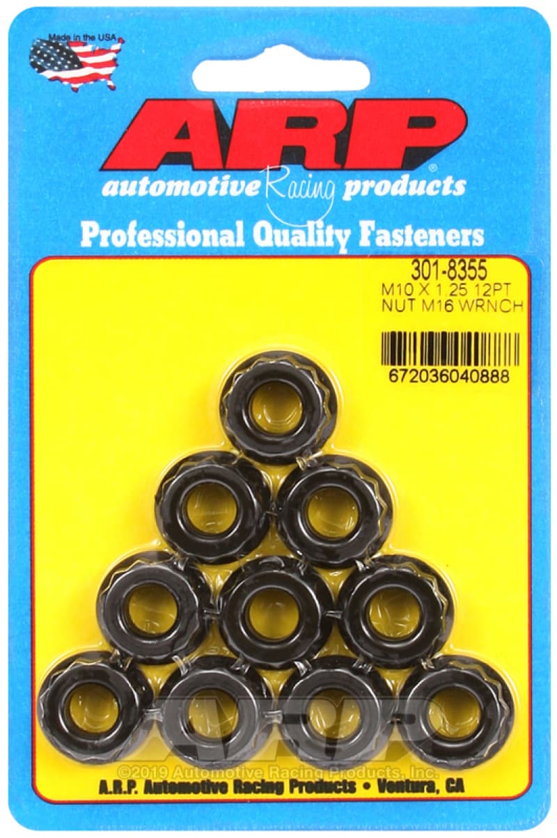ARP Nut Kit M10 x 1.25 12-Point Pack of 10