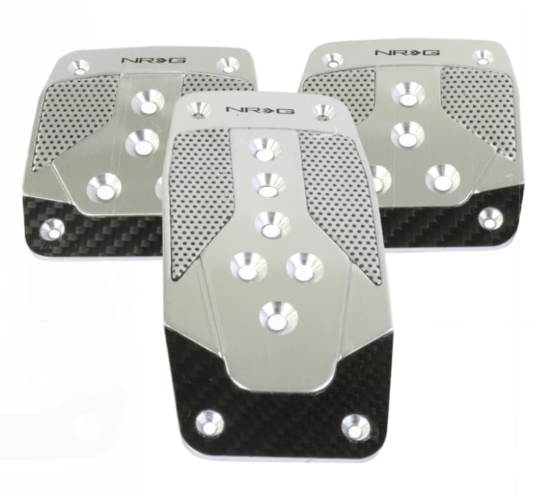 NRG Aluminum Sport Pedals M/T Silver w/Black Carbon - Image 2