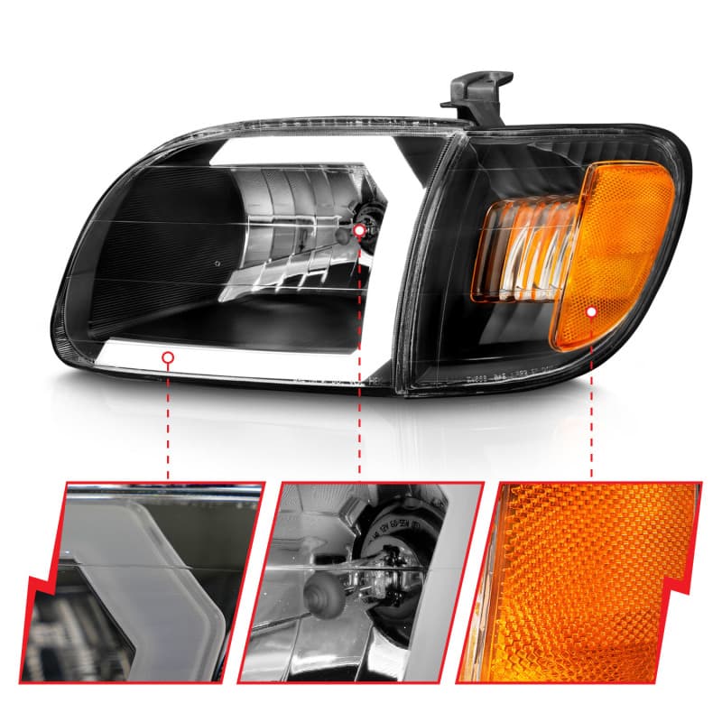 ANZO Crystal Headlights for Chevy C6 Clear Lens Replacement Pair - Image 4