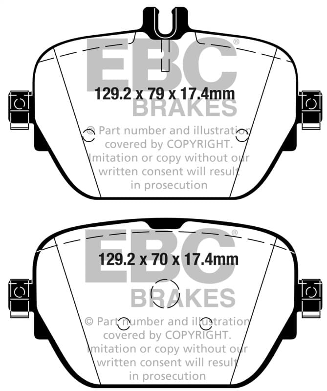 EBC Redstuff Brake Pad Set for High HP Imports Low Dust Ceramic Pads - Image 2