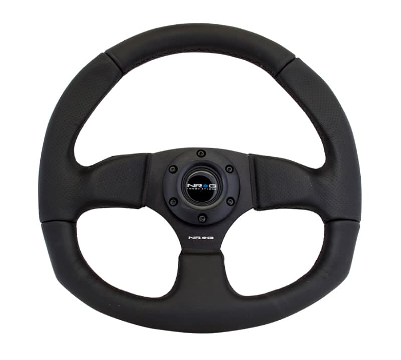 NRG Reinforced Steering Wheel 320mm Horizontal 330mm Vertical Leather Black S... - Image 3