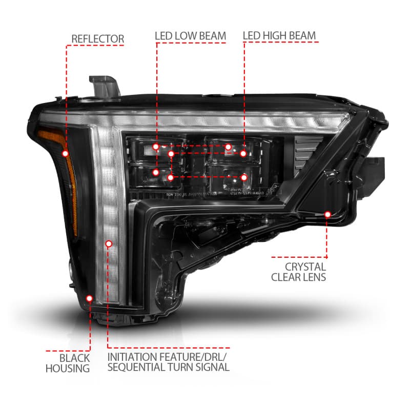ANZO Z-Series Full LED Projector Headlight for 22-24 Toyota Tundra Passenger ... - Image 3