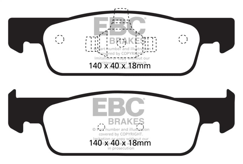 EBC Greenstuff Brake Pad Set for Street Driving High Initial Effect Up to 600°C - Image 2