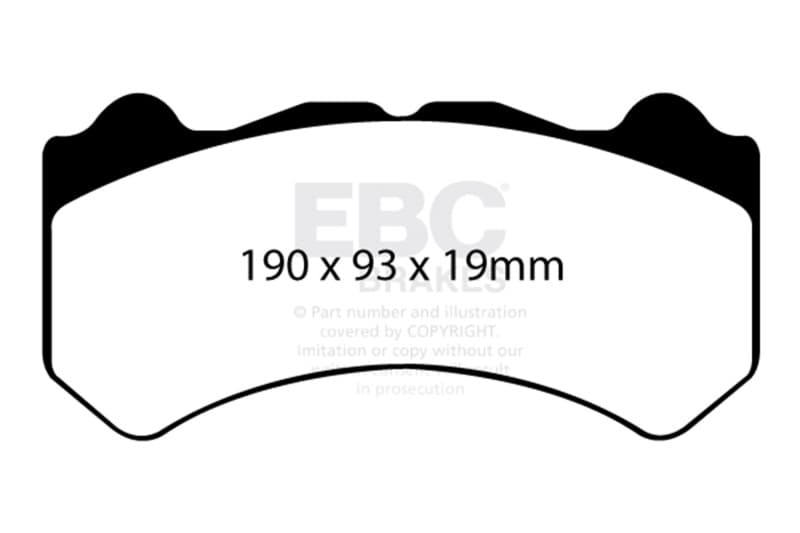 EBC Yellowstuff Brake Pad Set for Street and Track Driving Aramid Fiber Compound - Image 2