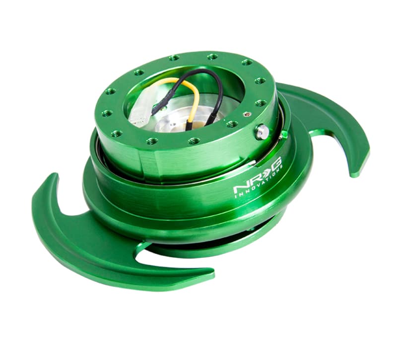 NRG Quick Release Kit Gen 3.0 Green Body Green Ring with Handles - Image 2