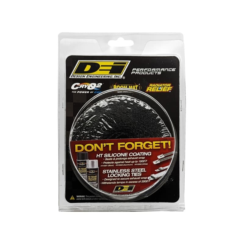 DEI Titanium Exhaust Wrap Black 2" x 50ft High-Heat 1800°F Thermal Insulation - Image 4
