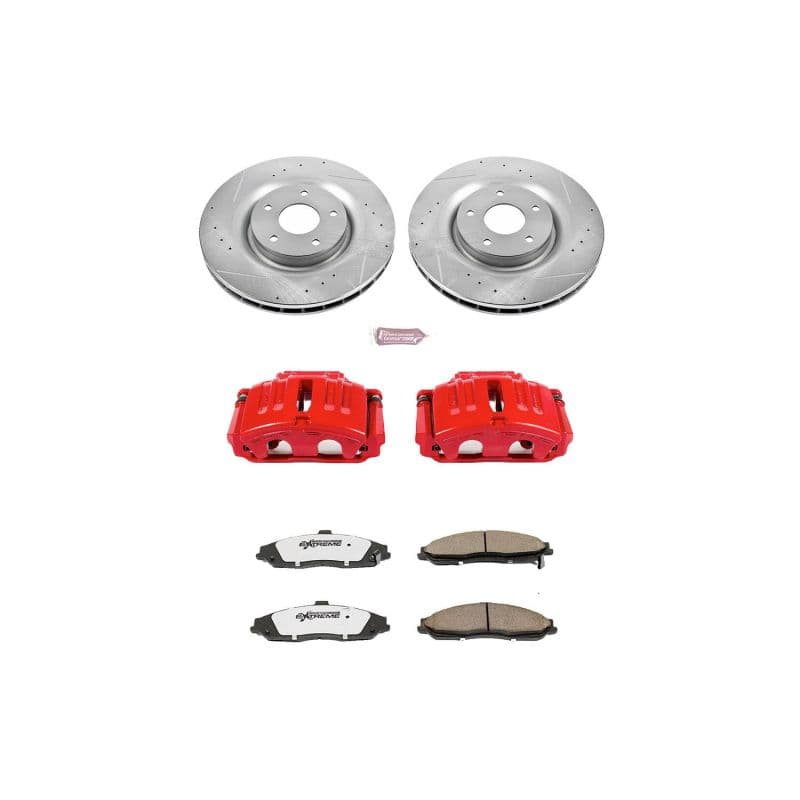 PowerStop Z26 Street Kit with Powder Coated Calipers for Muscle Cars Drilled ...