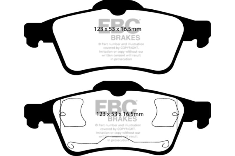 EBC Yellowstuff Brake Pad Set for Street and Track Driving Aramid Fiber Compound