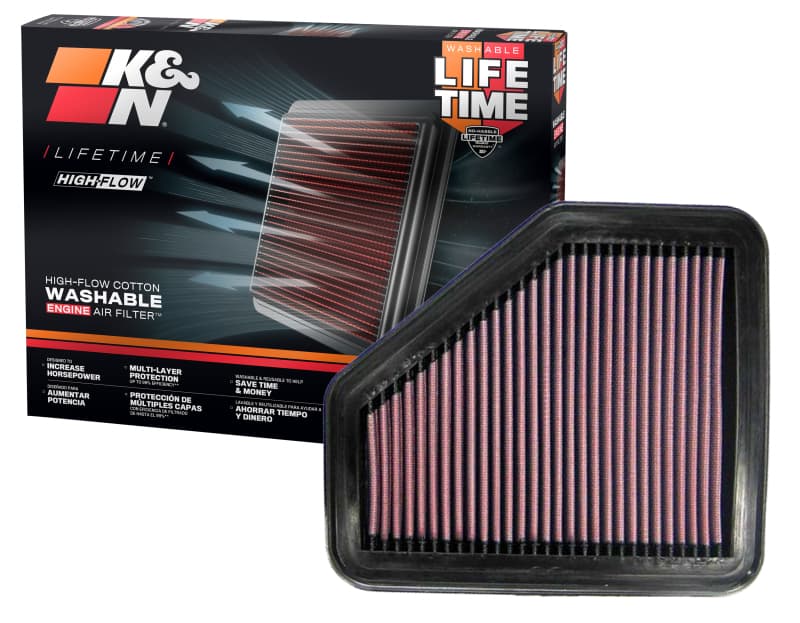 K&N Engineering Drop-In High-Flow Air Filter for Universal Fit Reusable - Image 4