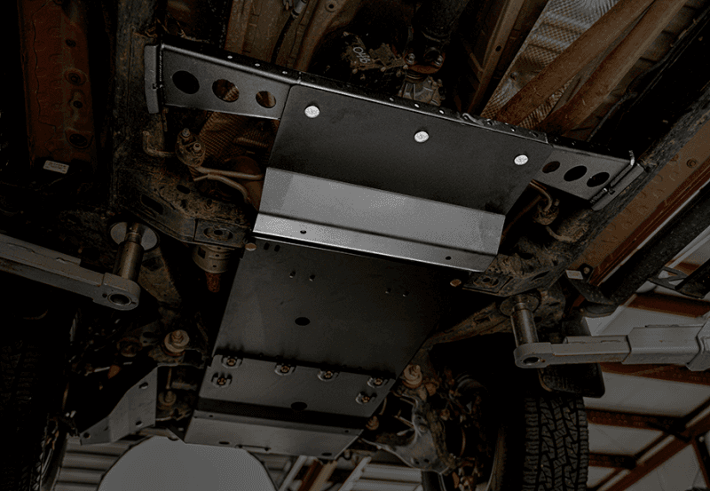 Cali Raised LED Transfer Case Skid Plate for 16-23 Toyota Tacoma Steel Powder...