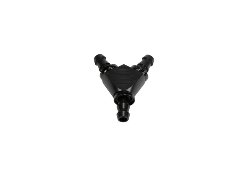 Fleece Performance Aluminum 3/8in Y Barbed Fitting for -6 Pushlock Hose Black - Image 2
