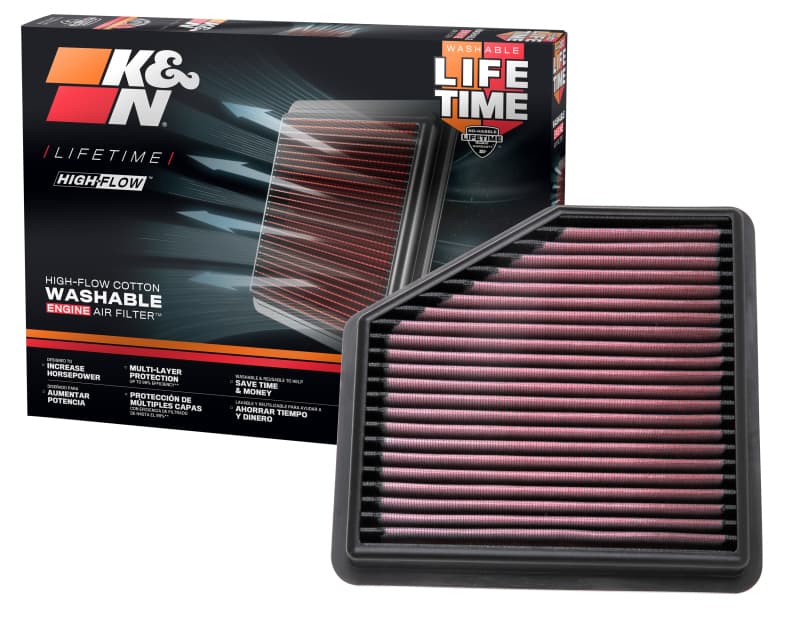 K&N Engineering Drop-In Air Filter High-Flow Washable Reusable - Image 5
