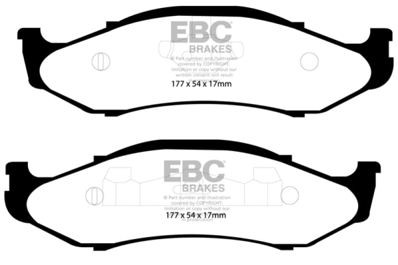EBC Extra Duty Brake Pad Set for Heavy Duty Use High Friction ECO Technology
