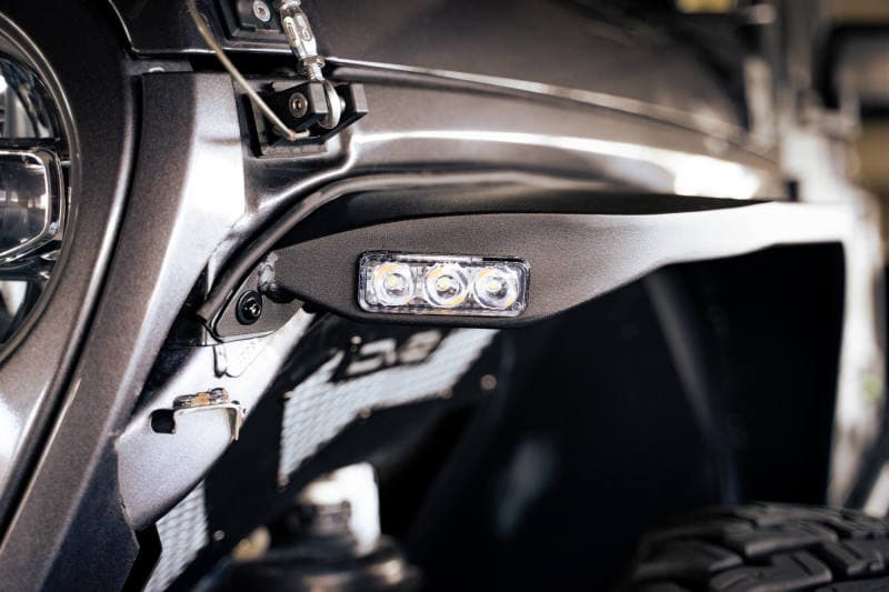 DV8 Offroad Slim Steel Fender Flares for Jeep Wrangler JL with Dual Stage DRL - Image 4