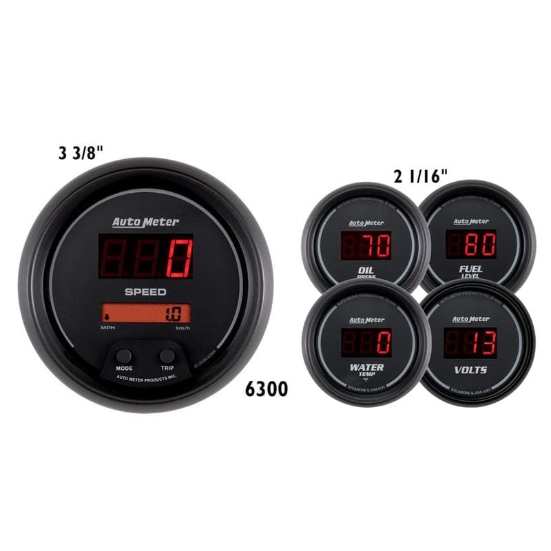 AutoMeter Sport-Comp Gauge Kit with Speedometer, Temp, Oil, Fuel, Voltmeters