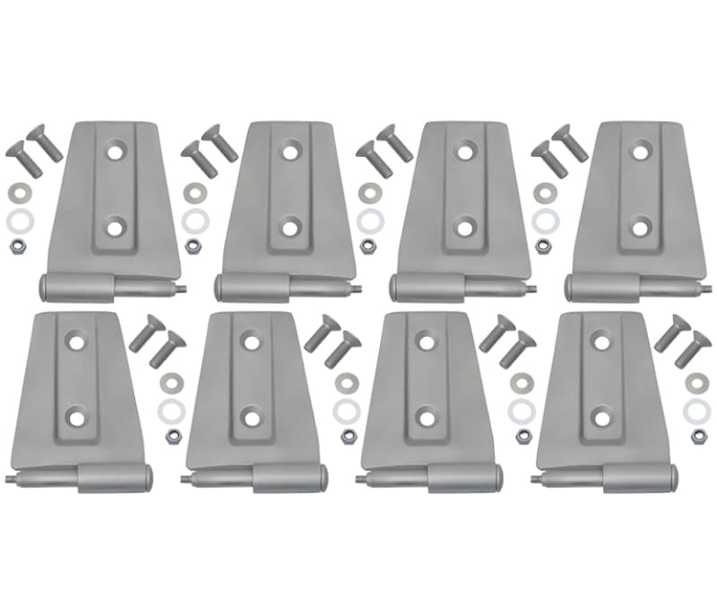 Kentrol Door Hinge Set for 07-18 Jeep Wrangler JK 8-Piece Bare Grey