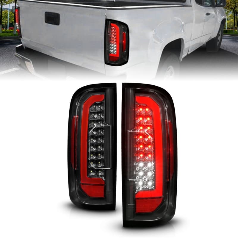 ANZO LED Taillight Assembly for Chevy C6 Clear Lens Black Housing Pair