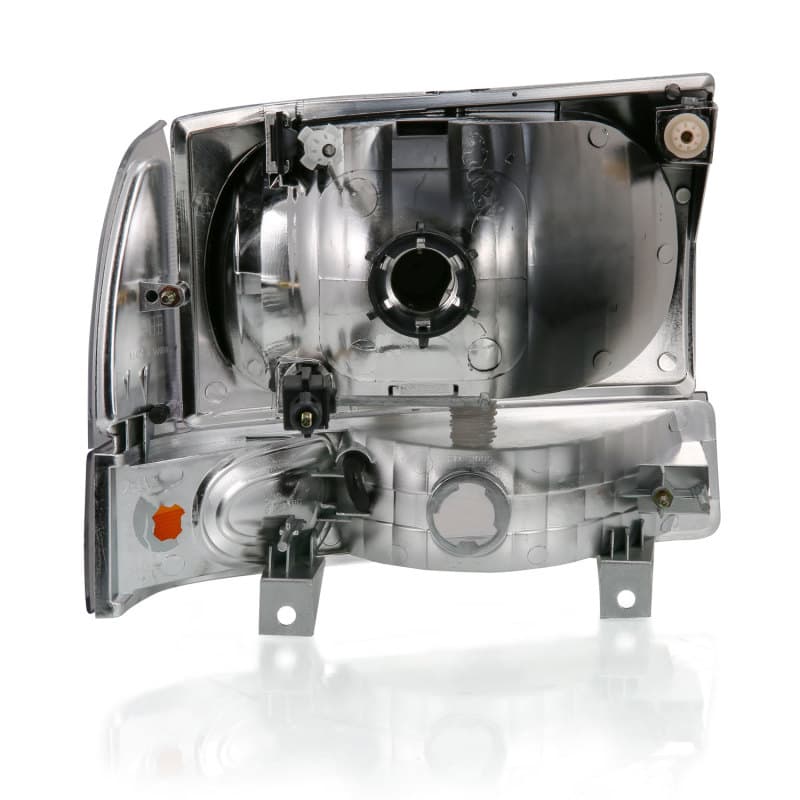 ANZO Crystal Headlights for Chevy C6 Clear Lens Black Housing Pair - Image 3