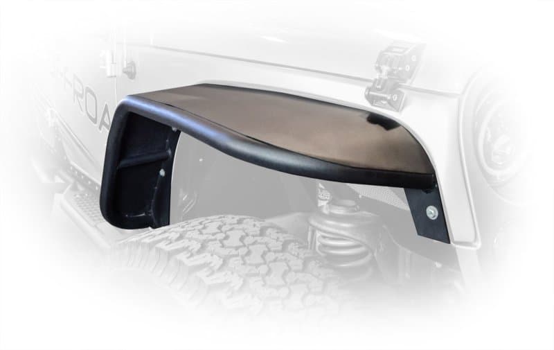 DV8 Offroad Flat Fenders for Jeep JK with Internal Bracing and Turn Signal Br...