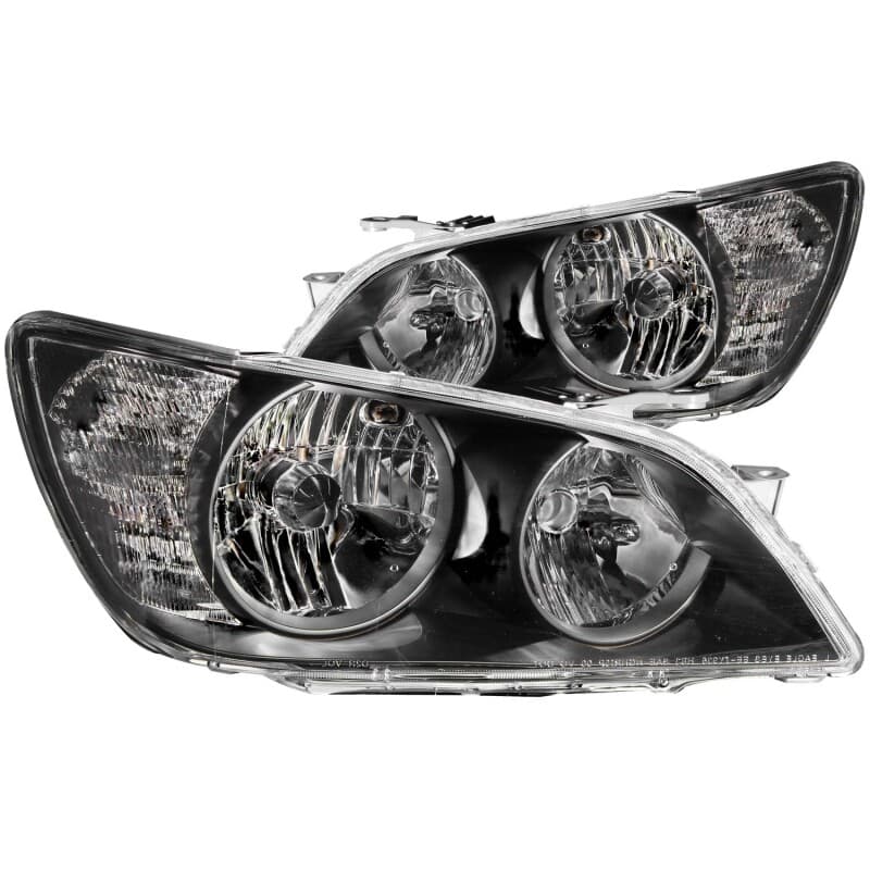ANZO Crystal Headlights Pair Clear Lens Black Housing - Image 2