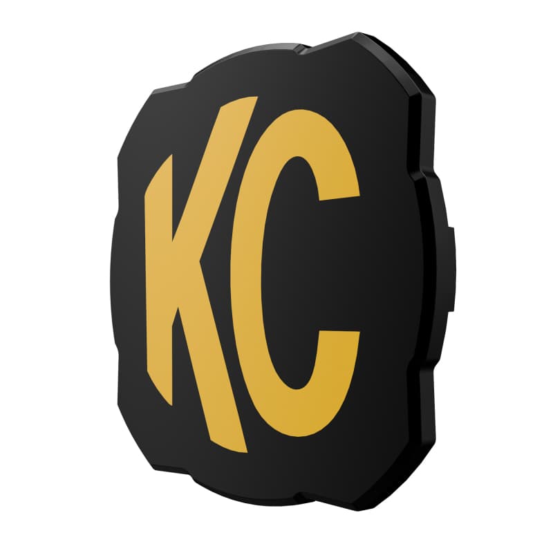 KC HiLiTES Light Cover for FLEX ERA 4 Polycarbonate Black with Yellow Logo - Image 3