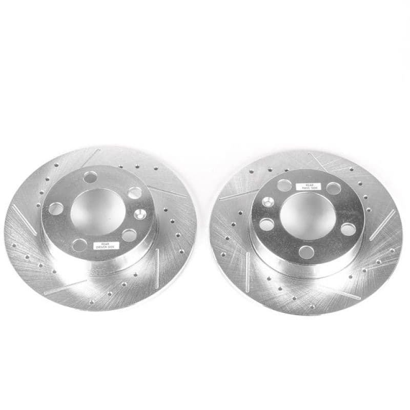 PowerStop Evolution Drilled/Slotted Rotor for OE Fit with Silver Zinc Plating