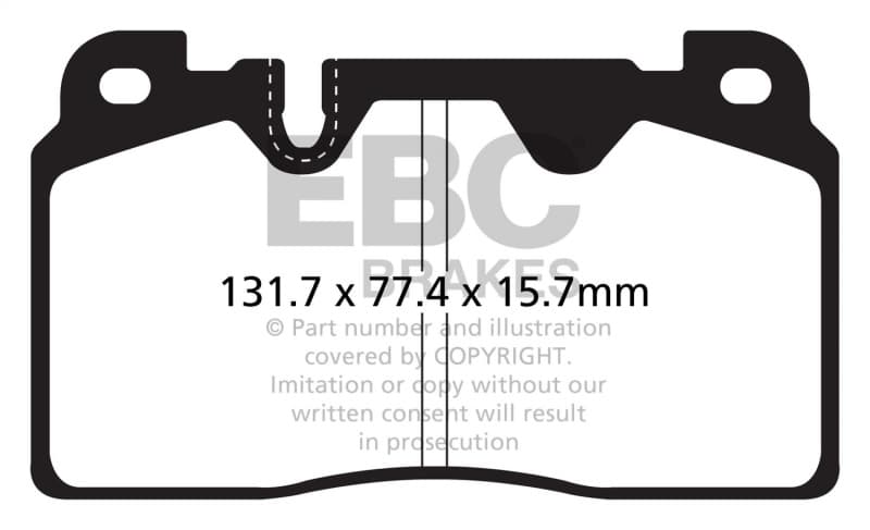 EBC Greenstuff Brake Pad Set for Street Driving High Initial Effect 600°C - Image 2