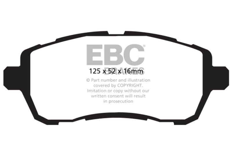 EBC Yellowstuff Brake Pad Set for Street and Track Driving Aramid Fiber Compound