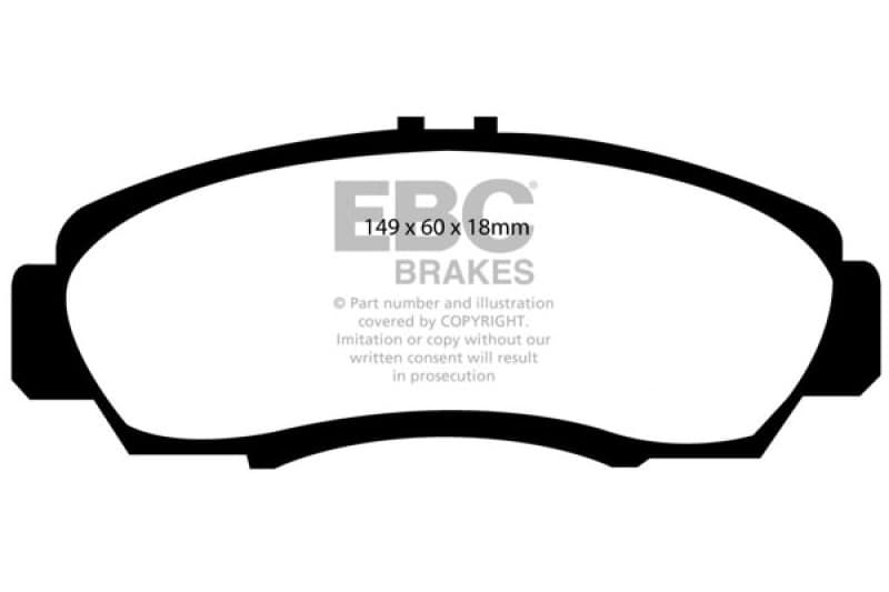 EBC Greenstuff Brake Pad Set for Street Driving High Initial Effect Up to 600°C