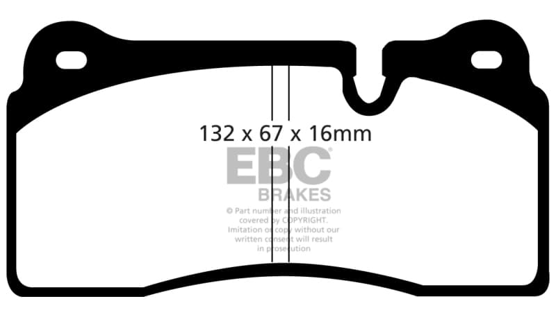 EBC Redstuff Brake Pad Set for Chevy C6 Low Dust Synthetic Fiber Ceramic