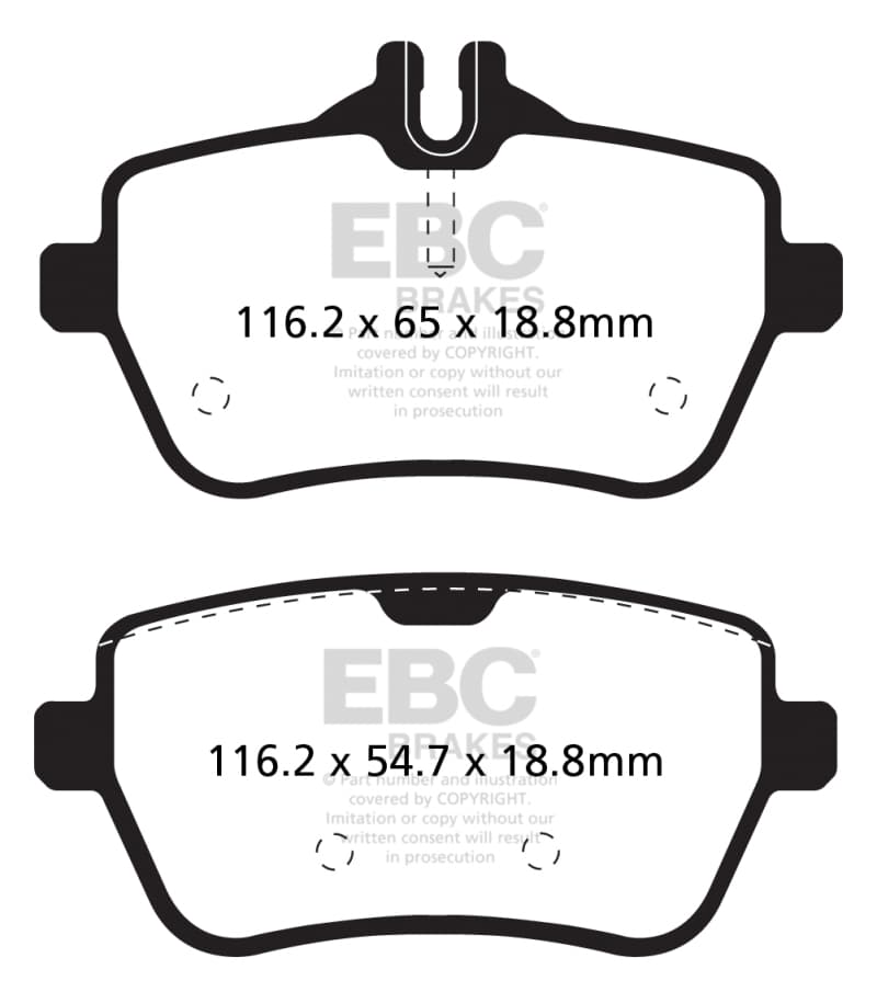 EBC Redstuff Brake Pad Set for Chevy C6 Low Dust Synthetic Fiber Ceramic