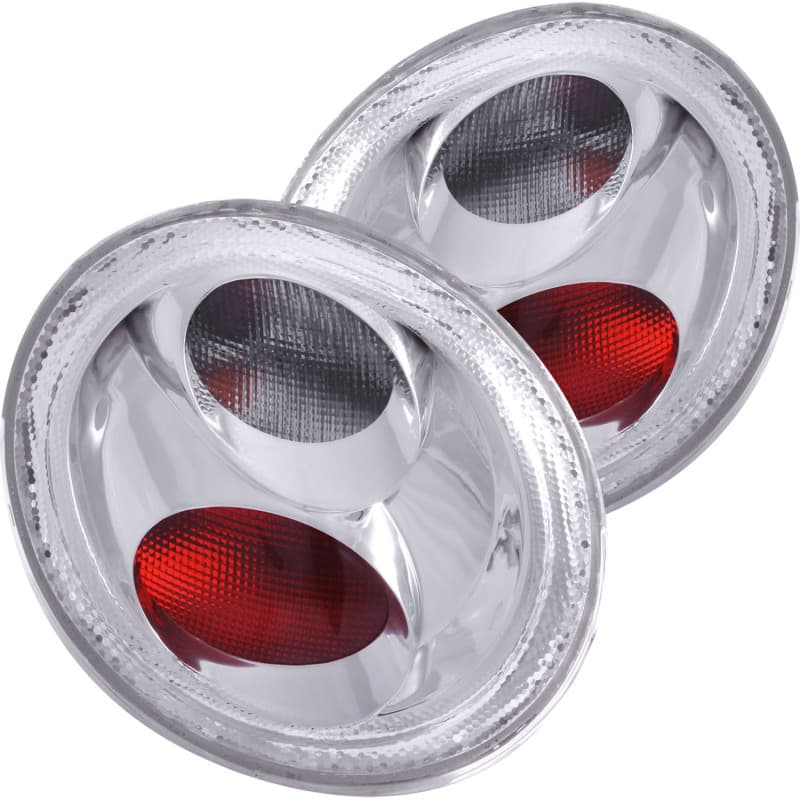 ANZO Tail Light Assembly Pair Clear Lens Chrome Housing - Image 2
