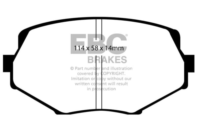EBC Greenstuff Brake Pad Set for Street Driving High Initial Effect Up to 600°C