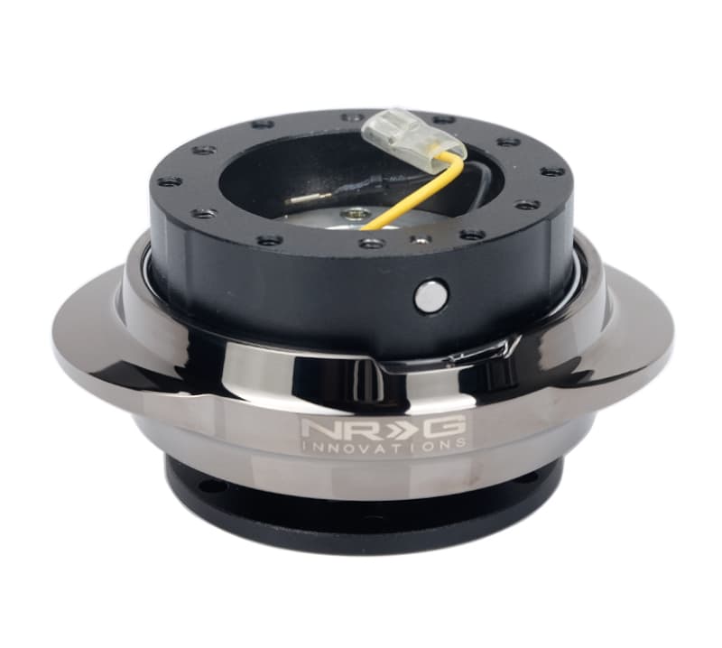 NRG Quick Release Kit for Steering Wheel Black Body Black Chrome Oval Ring - Image 2