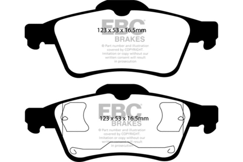 EBC Yellowstuff Brake Pad Set for Street and Track Driving Aramid Fiber Compound - Image 2