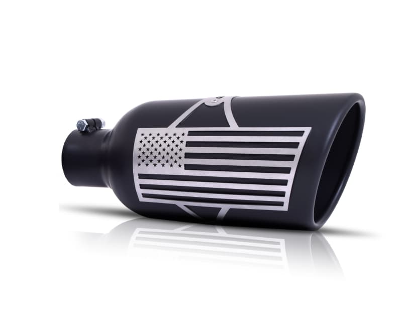 Gibson Exhaust Tip Patriot Series Black Ceramic Coating Rolled Edge