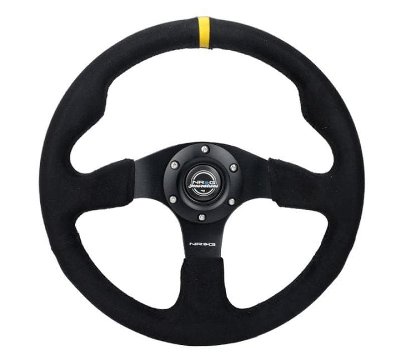 NRG Reinforced 320mm Alcantara Steering Wheel with Black Stitching - Image 2