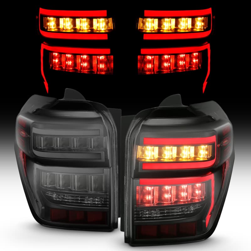 ANZO LED Taillight Assembly Pair Clear Lens Black Housing - Image 3