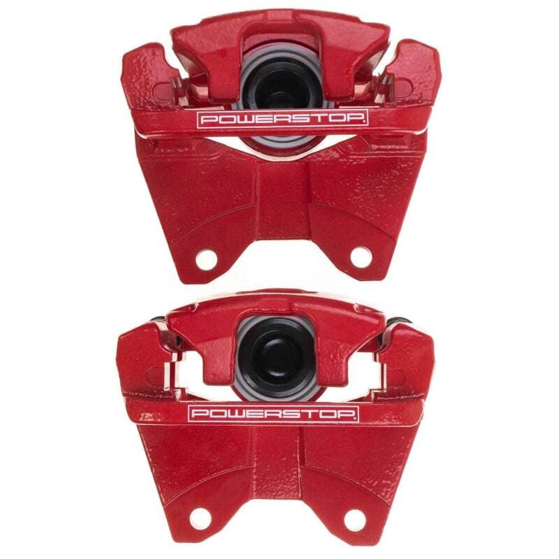 PowerStop Brake Calipers Pair Electrostatic Red Powder Coat Durable Coating - Image 2
