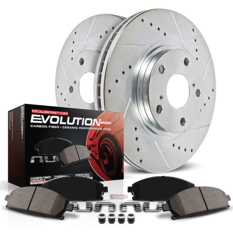 PowerStop Z23 Evolution Sport Brake Kit for Daily Driver with Carbon-Fiber Ce...