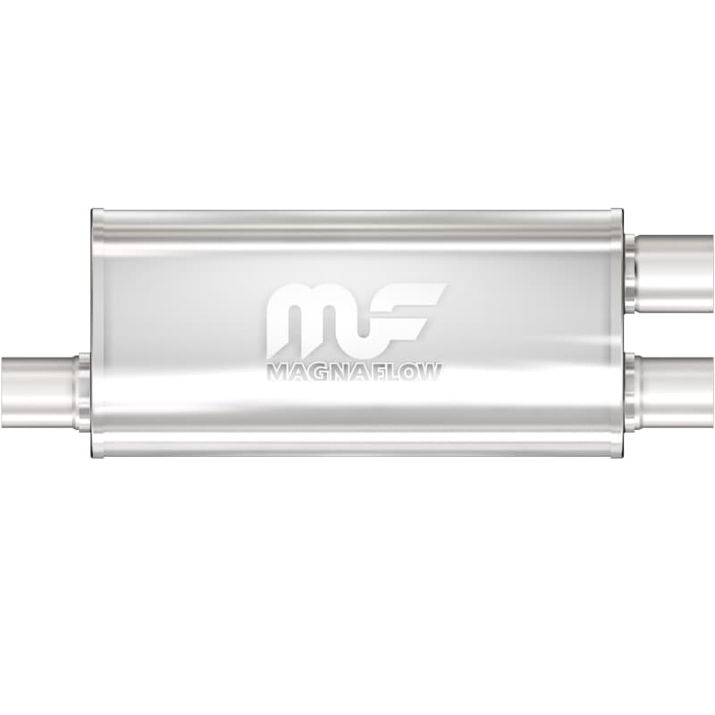 Magnaflow 5x8in Oval Straight-Through SS Muffler Universal 3/2.5in Inlet/Outlet - Image 2