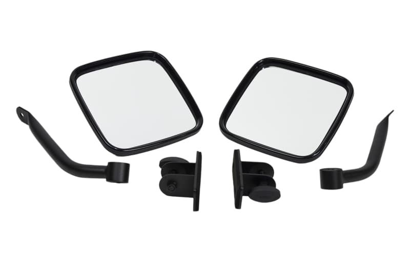 Kentrol Door Mirror Pair for 97-18 Jeep Wrangler TJ/JK E-Z Detach Textured Black