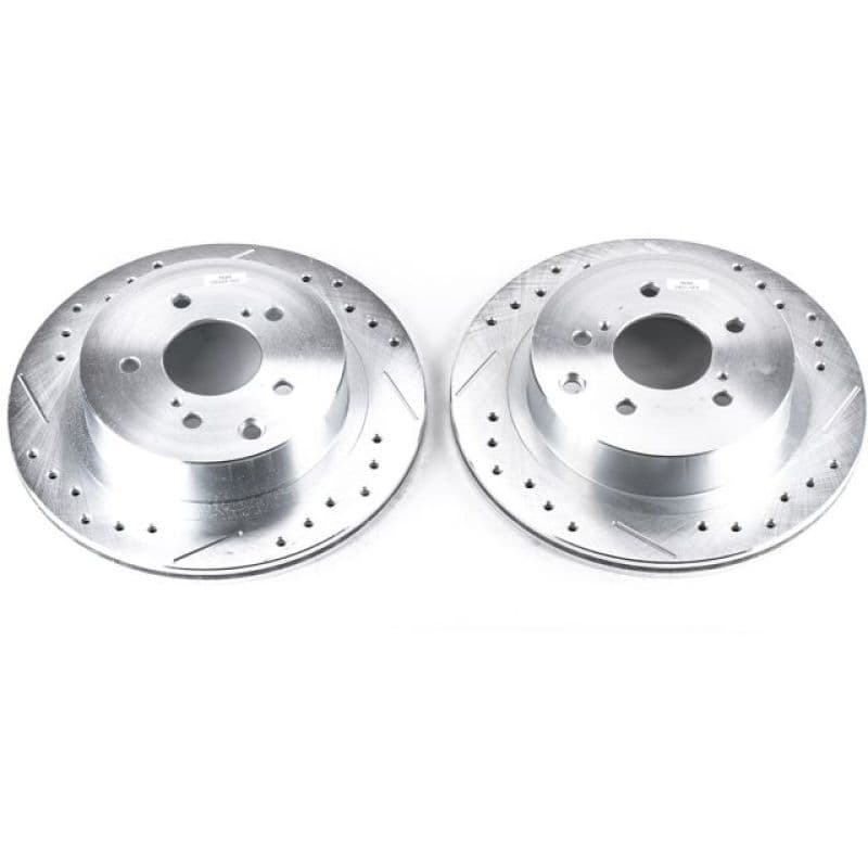 PowerStop Evolution Drilled/Slotted Rotor for OE Fit Silver Zinc Plated