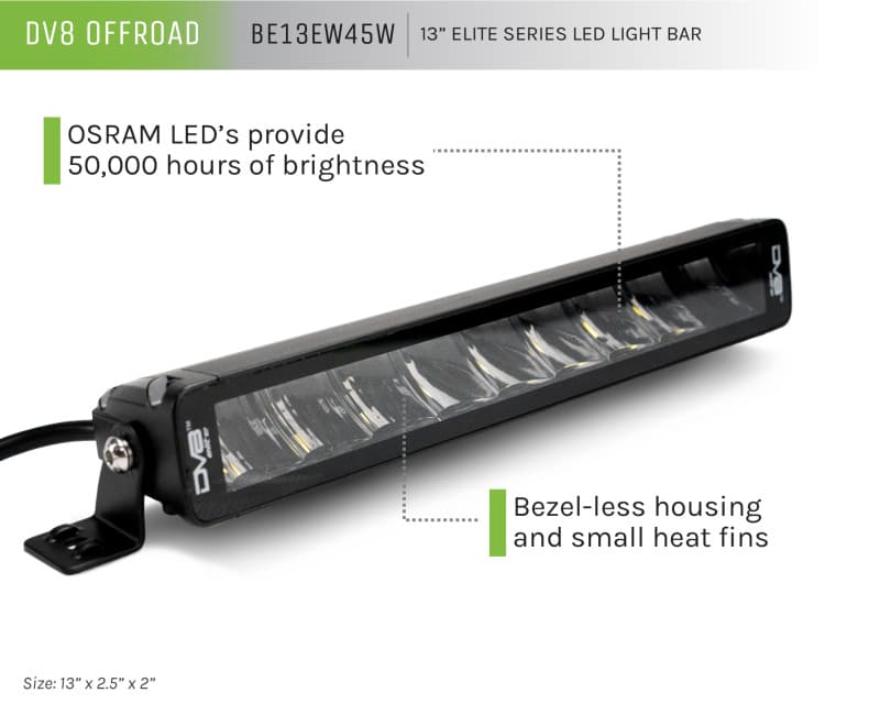DV8 Offroad Elite Series LED Light Bar Bezel-Less OSRAM LEDs IP68 Rated - Image 3